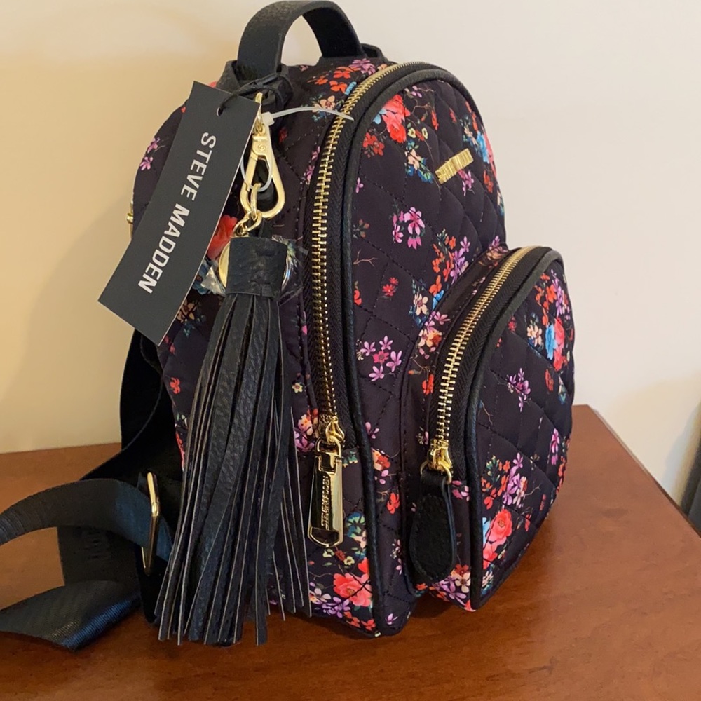 Steve Madden Black/Multi BBLOGO Backpack - Picture 2 of 10